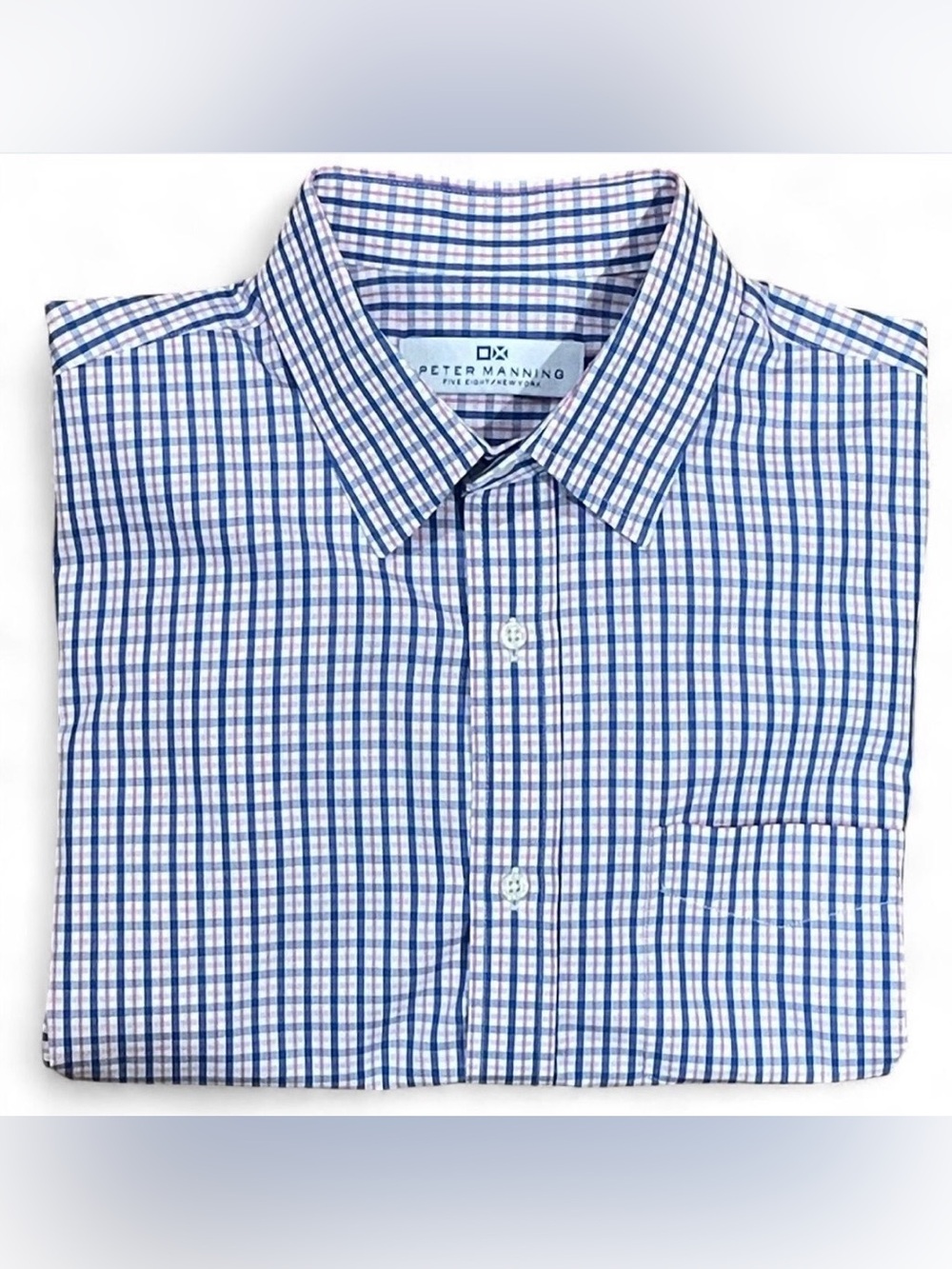 Peter Manning Everyday Shirt Size 3 Pink Plaid Easy Care Long Sleeve Button Up